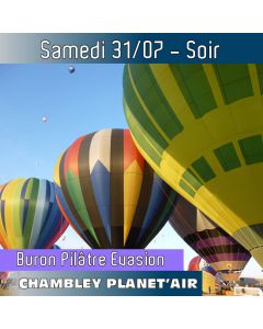 Billet de vol en montgolfière - Mondial Chambley 2021- Vol du 31/07/2021 soir